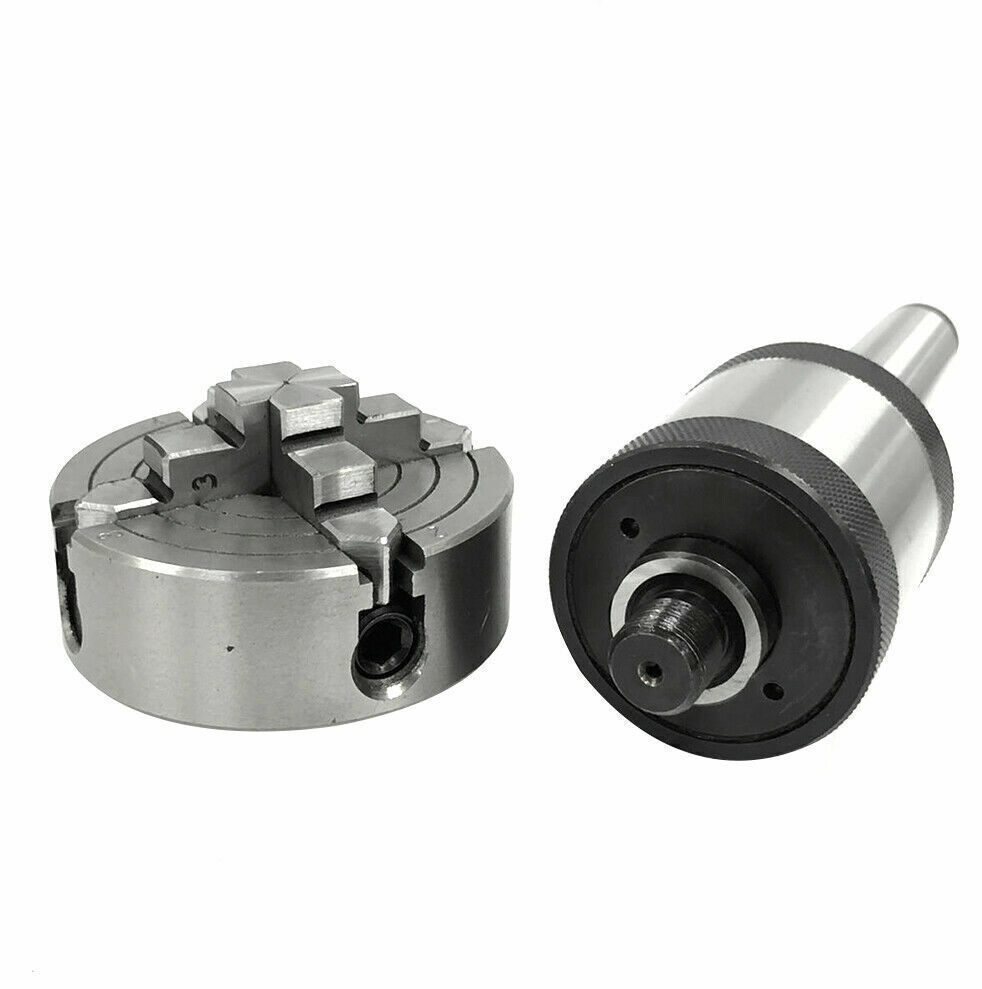 Mini Lathe Chucks M14X1 Thread With Revolving Live Center And Mount Shank Arbor/