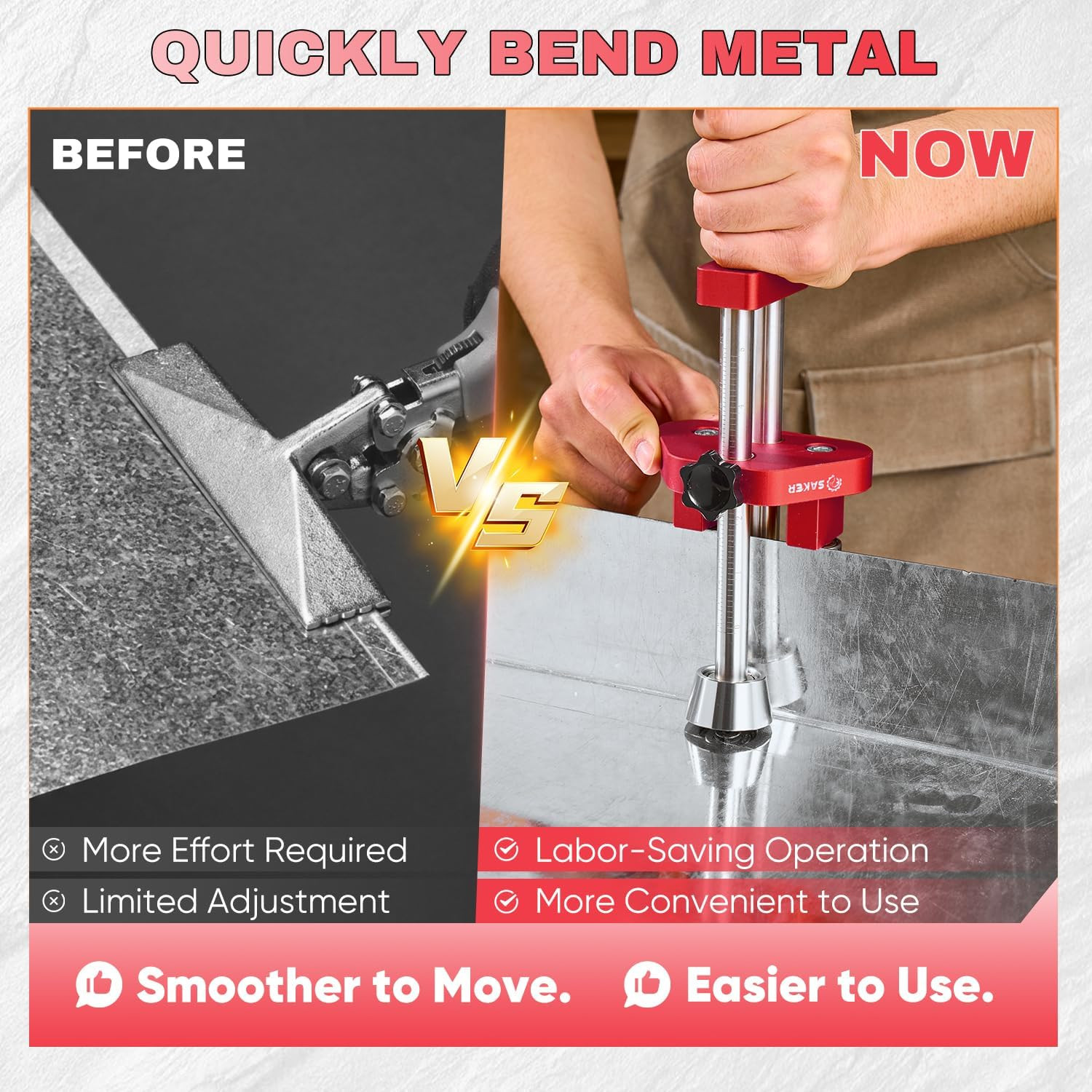 One-Station Sheet Metal Bender, Sheet Bending Roller Tool | Adjustable 5 Inch fo