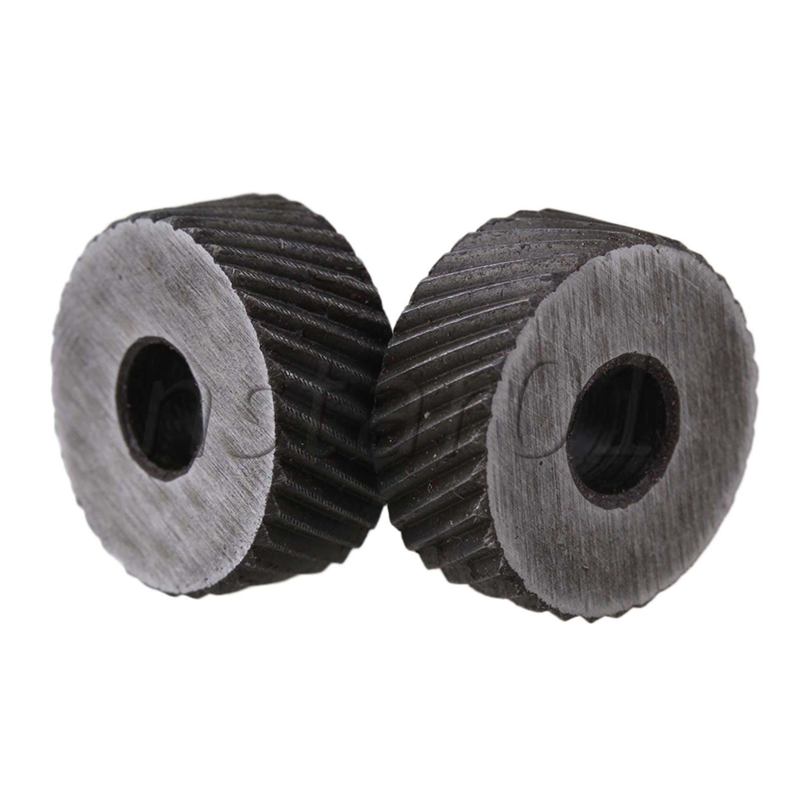 0.15cm Pictch Diagonal Coarse Knurling Wheel Set of 2 Silver Black