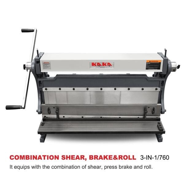 KAKA 3-IN-1/30, 30-In Sheet Metal Brake, 3-In-1 Shear Brake Roll Combinations
