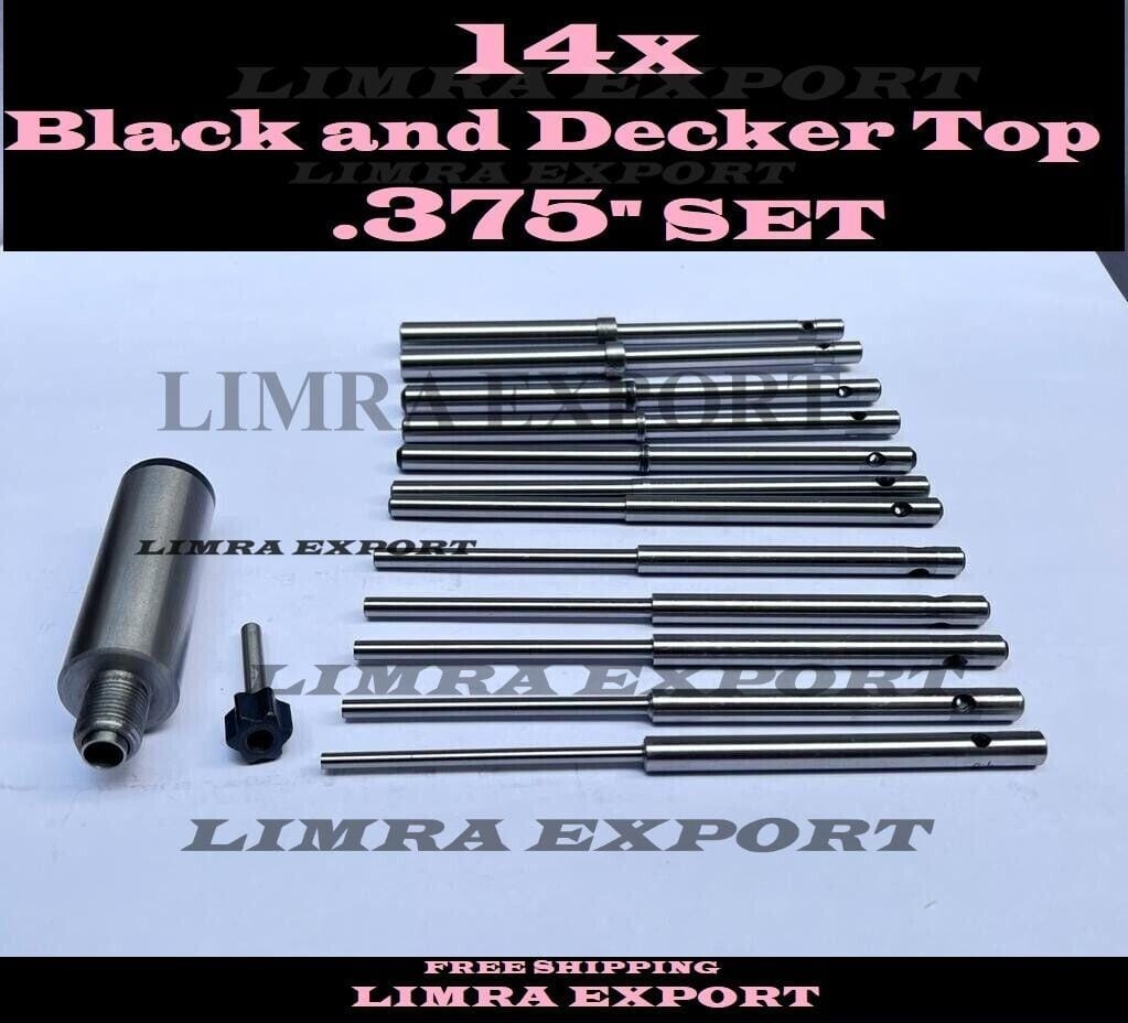 Black and Decker Top .375″ Valve seat grinding pilot set of 12 pcs + holder 9/16