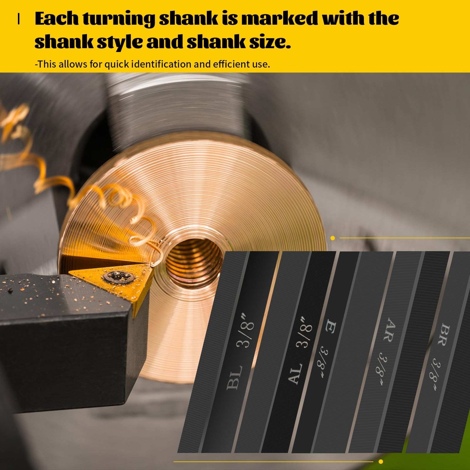 Metal Lathe Cutting Tools,5pcs 3/8” Shank Carbide Metal Cutting Tool Bits Kit,I