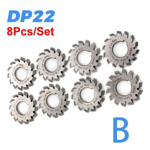 8PCS HSS 14.5° Involute Gear Cutters PA14-1/2 DP8 DP10 DP14 DP16 DP20 DP22 DP24