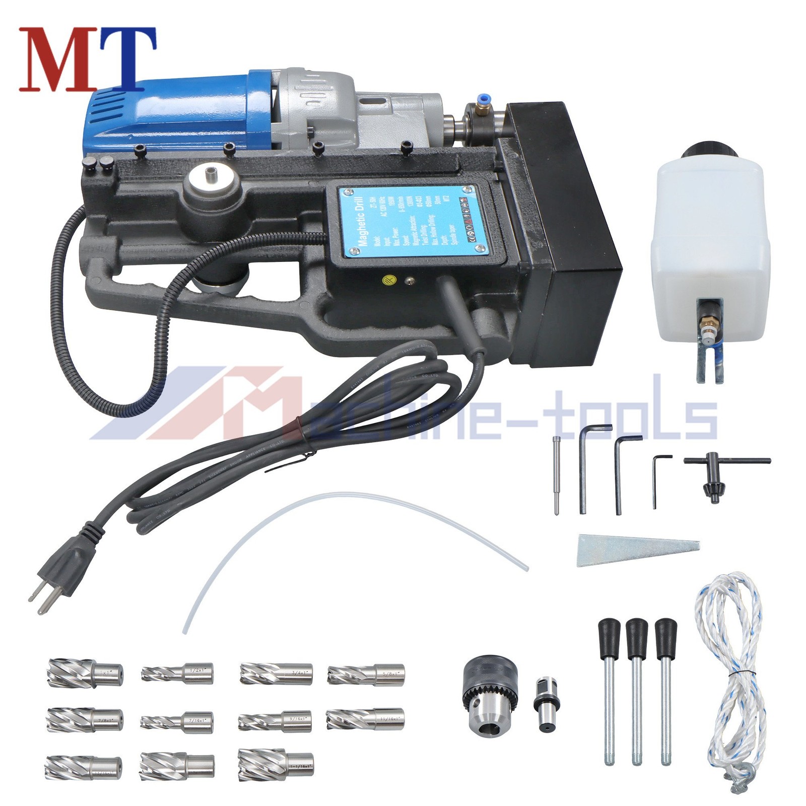 1950W 13900N Stepless Speed Bi-Directional Magnetic Drill with 11 Drill Bits
