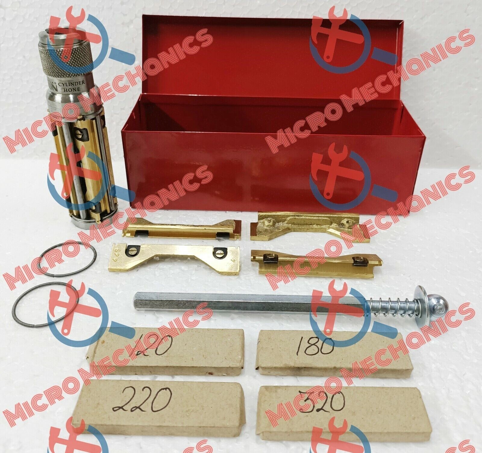 Engine Block Clyinder Hone Tool Expanding size 3.500″ to 6″ + 4 Set of Stones