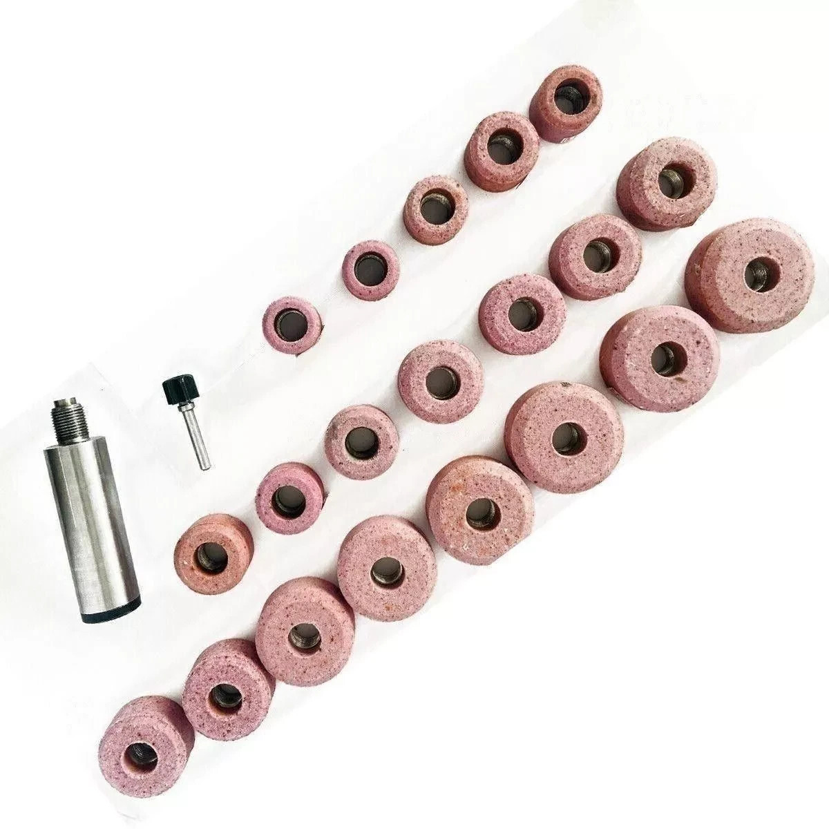 Valve Seat Pink Grinding Wheels Set 20 Pcs Sioux Stone Holder Star Drive 11/16″