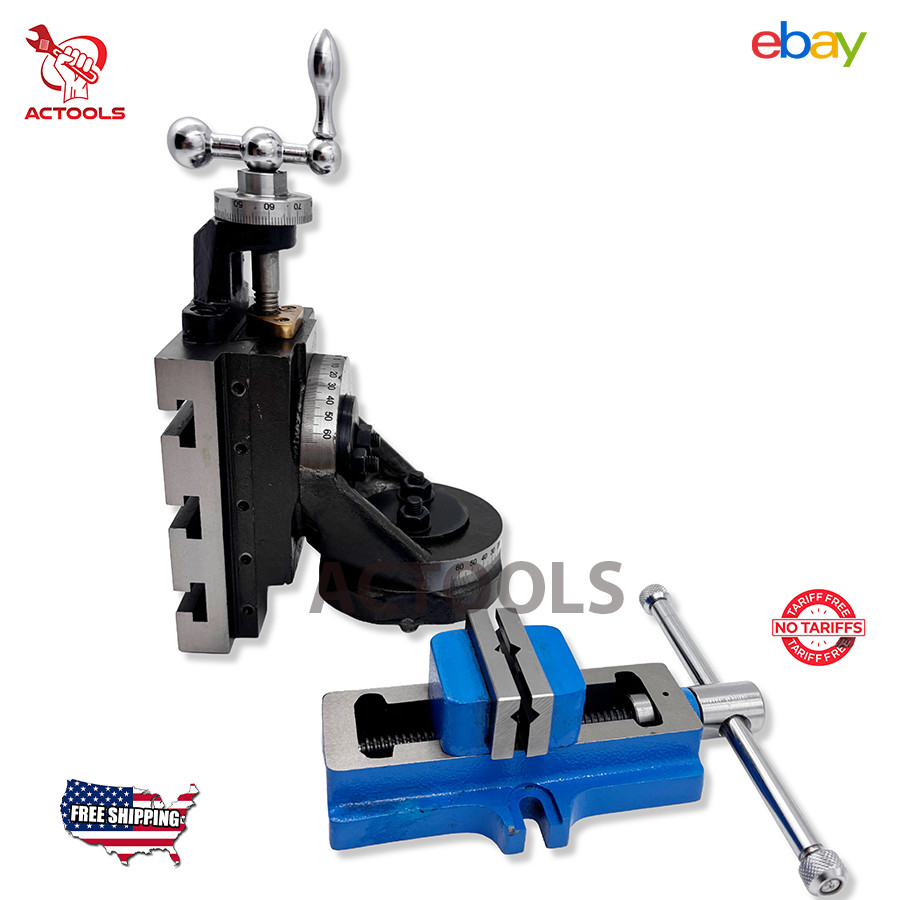 Self Centering Vice 2″ 50mm With Vertical Milling Slide Swivel Base 4″x5″ USA