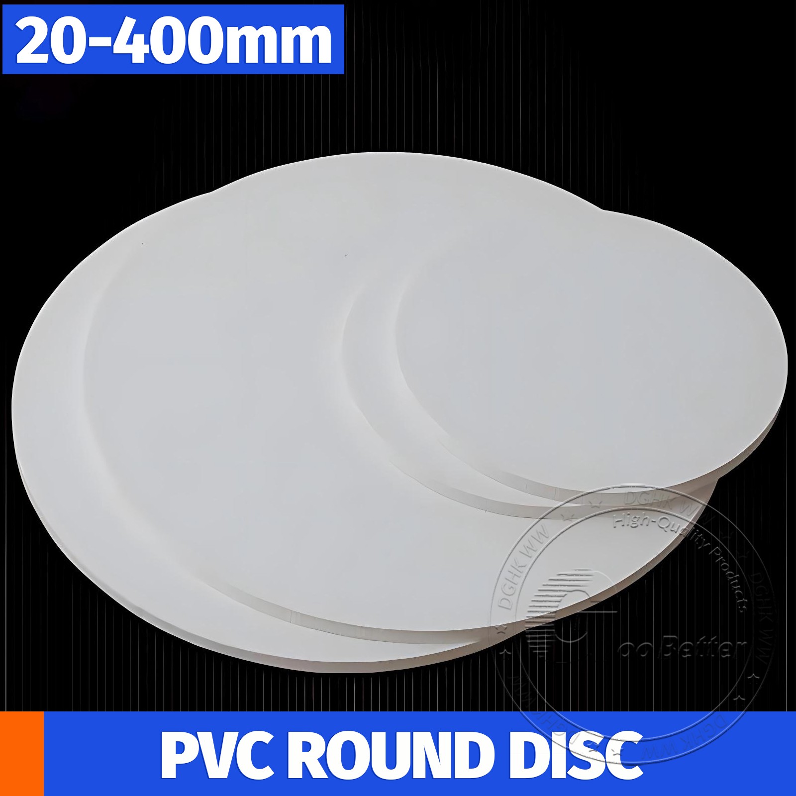 White PVC Plastic Round Discs Diameter 20-400mm Thickness 3-30mm Rigid PVC Sheet