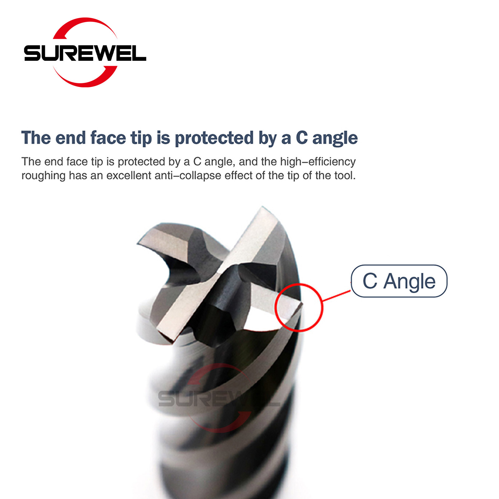 4 flute carbide end mill 6mm 12mm for machining stainless steel, titanium alloy
