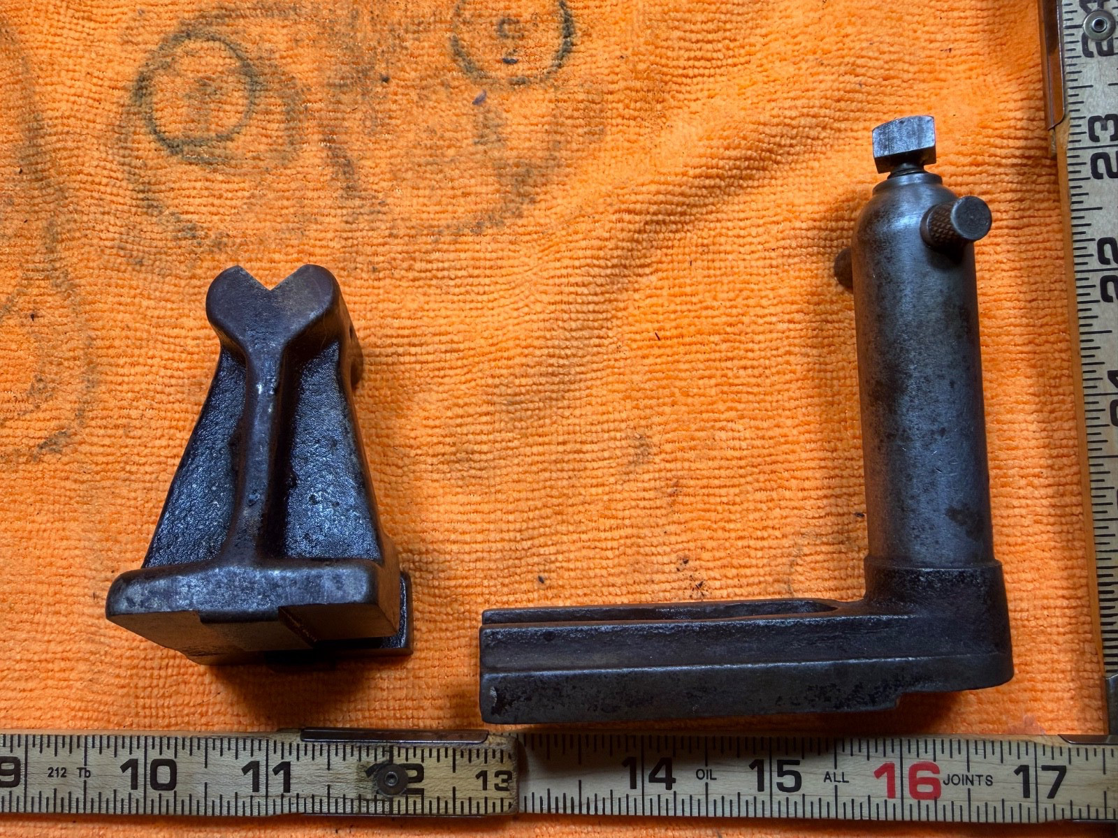 Vintage Machinist Armature Lathe Commutator V-Rest Block&Tool Post Holder Lot