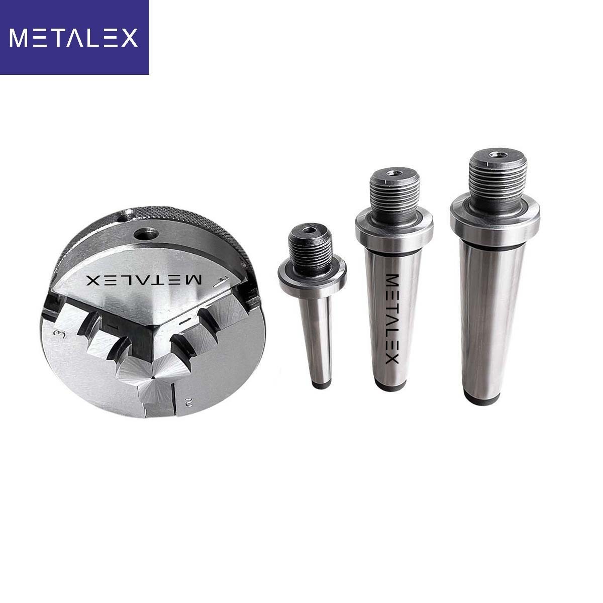 2-1/2″ 3 Jaw Self Centering Mini Small Baby Lathe Chuck Set MT1 MT2 & MT3 Arbors