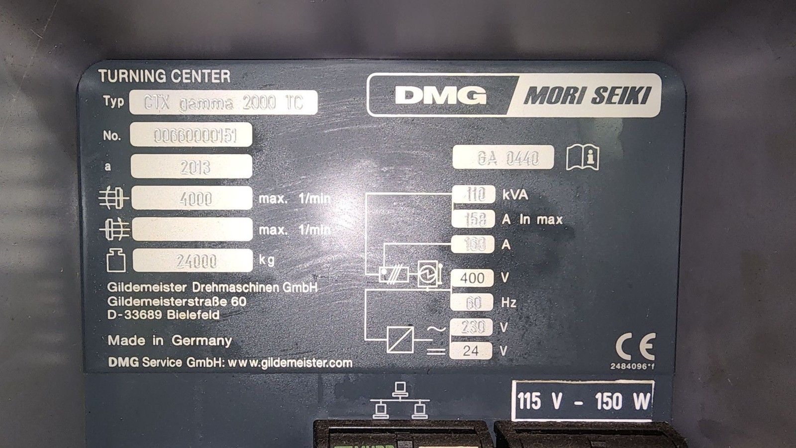 2013 DMG MORI CTX GAMMA 2000TC MILL TURN, SIEMENS