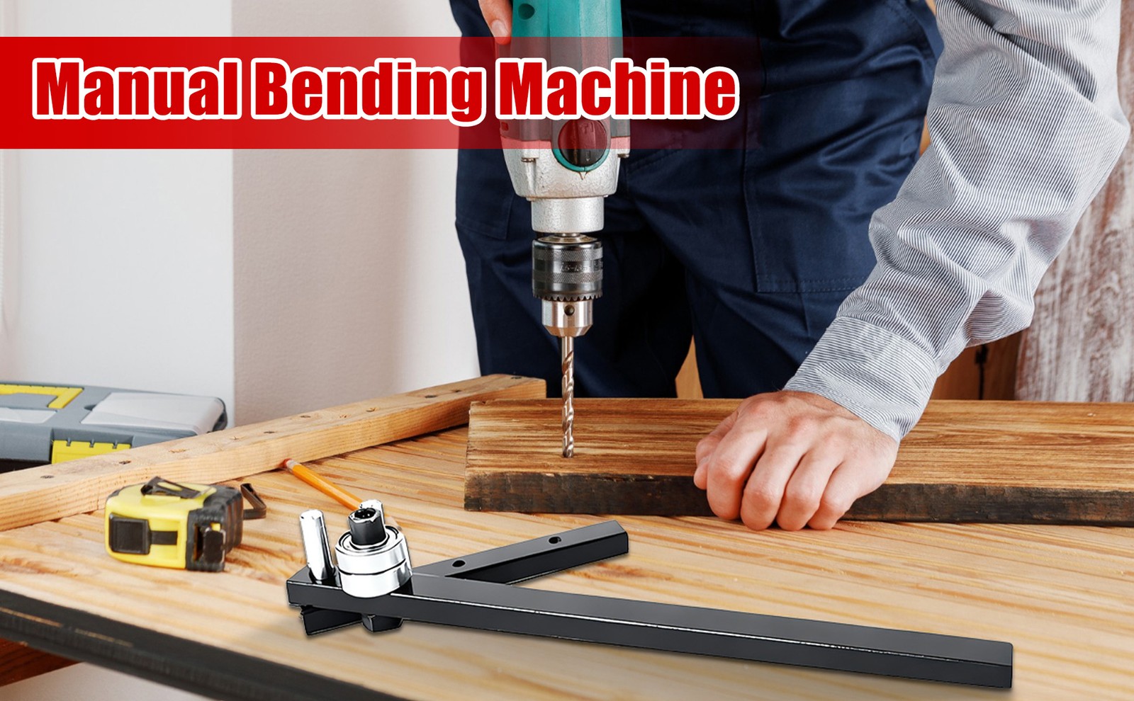 Manual Bending Machine Small Bending Tool Saves Effort Metal Rod Bender for Road
