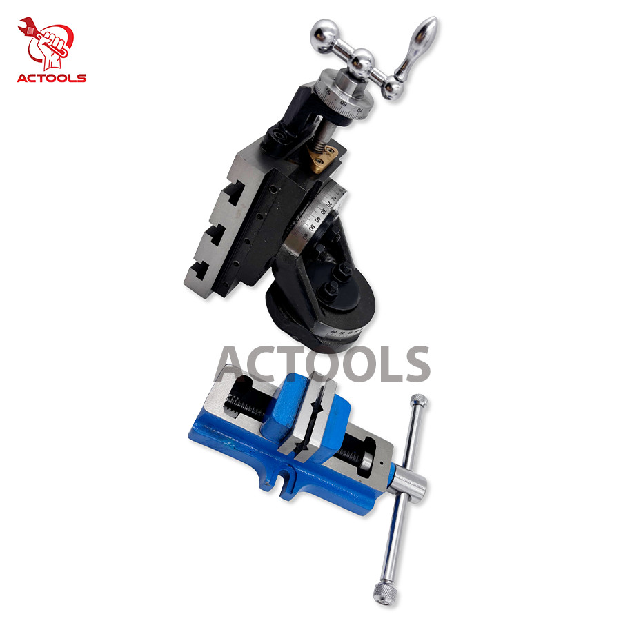 Self Centering Vice 2″ 50mm With Vertical Milling Slide Swivel Base 4″x5″ USA
