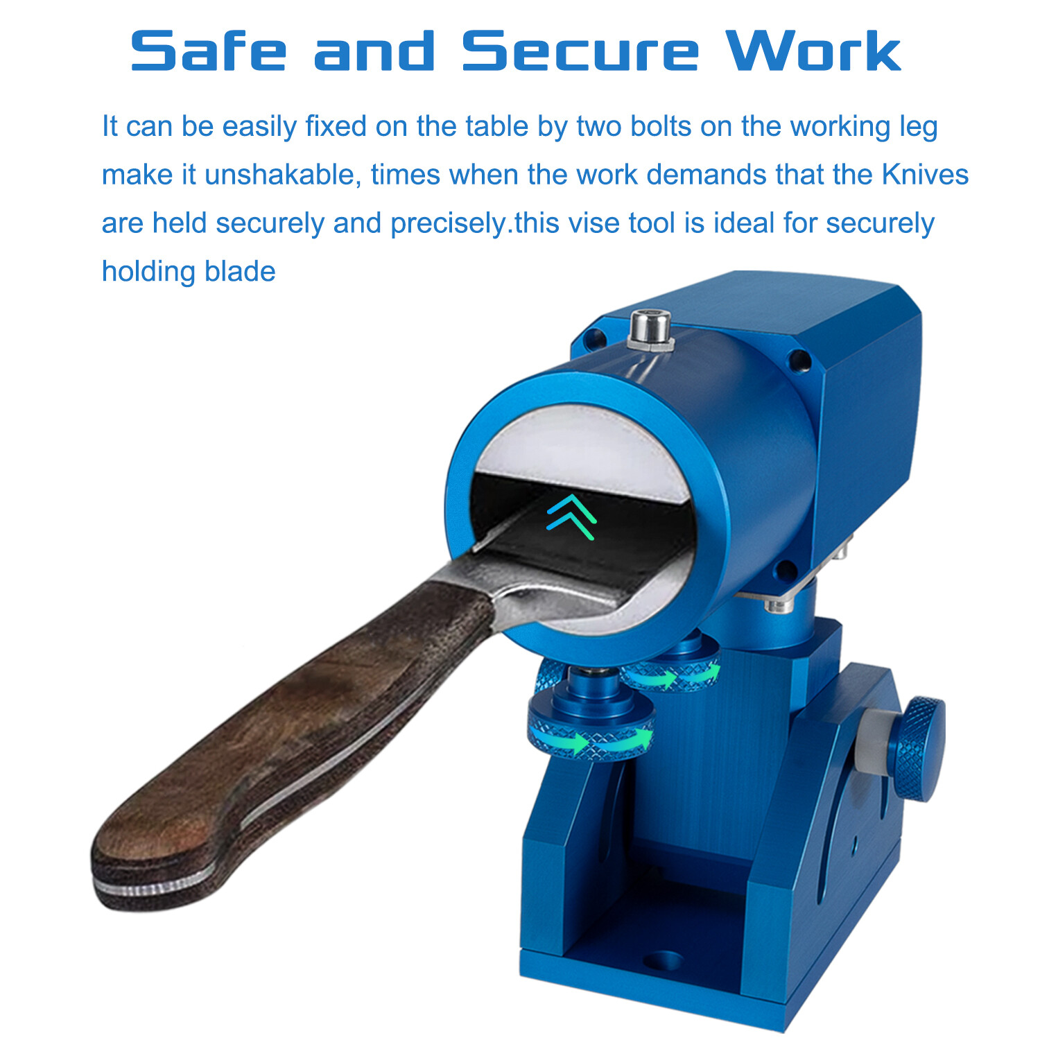 Triaxial Blade Vise Bule Color with 360-degree Swivel Base