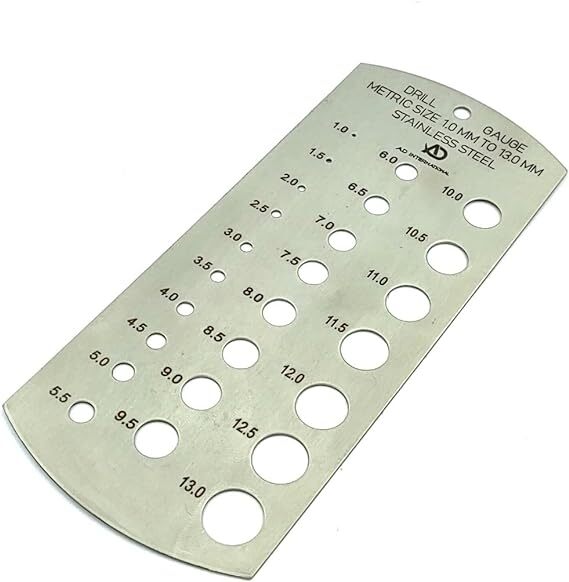 Stainless Steel Drill Gauge Metric and Imperial Standard Hand Tool USA FULFILLED