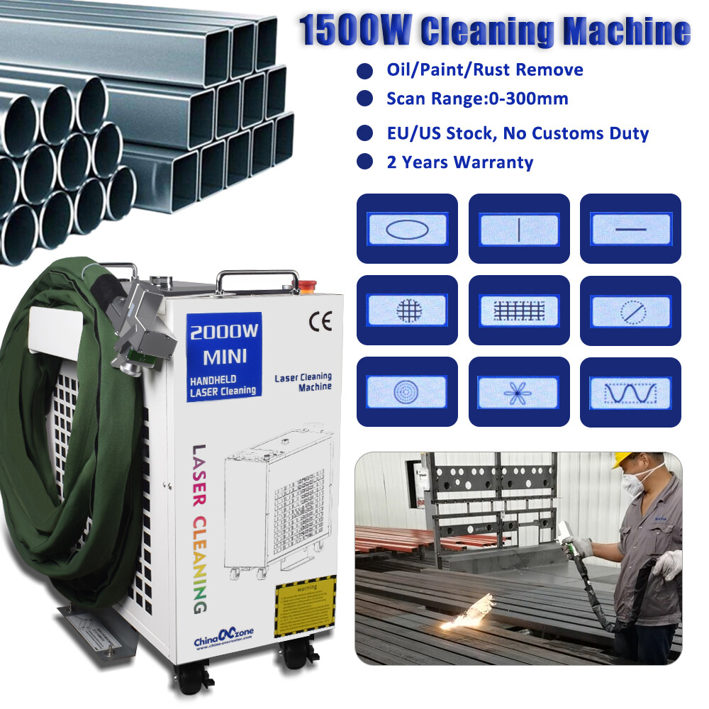 1500W Fiber Laser Cleaning Machine for Rust/Oil/Paint Removal Scan Width300mm US