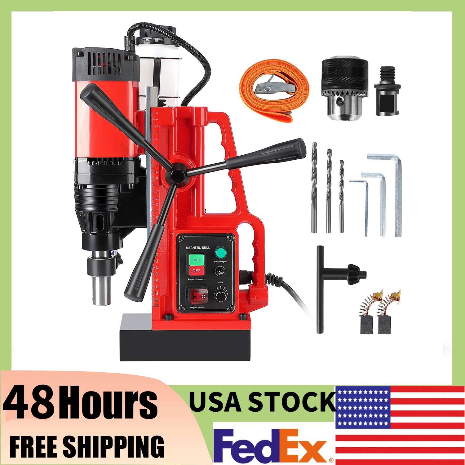 Portable 1550W Power Magnetic Drill Presses 10 Speed for Industrial 500 RPM 2IN