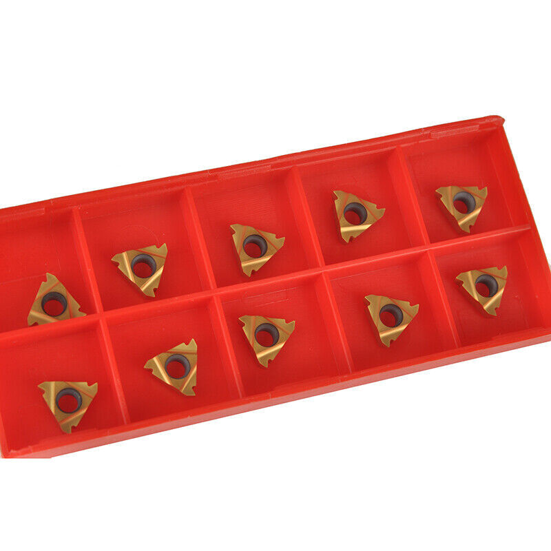 10x 11IR A60 Metal Golden Carbide Insert Internal Threading Turning Cutting Kit
