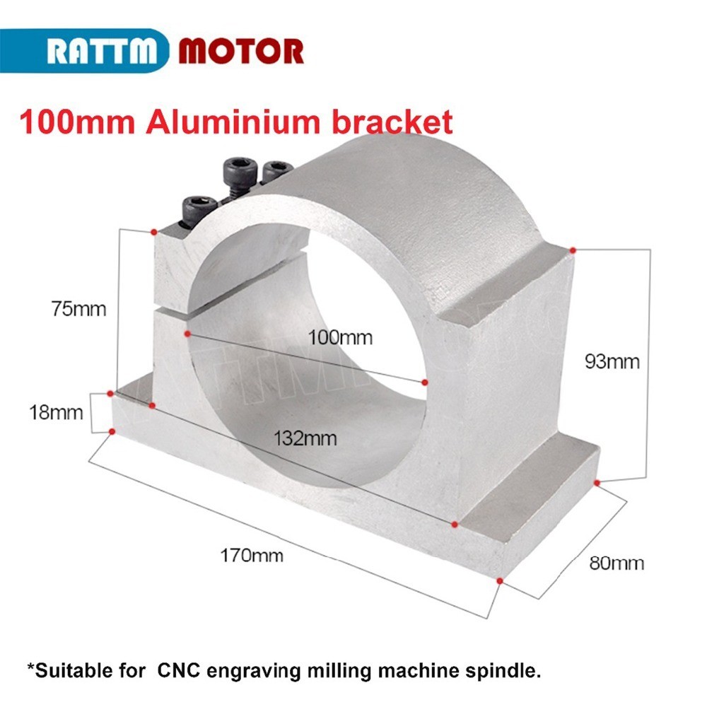 65mm 80mm 100mm Dia Cast Aluminium Spindle Motor Bracket Clamp Fixture Holder