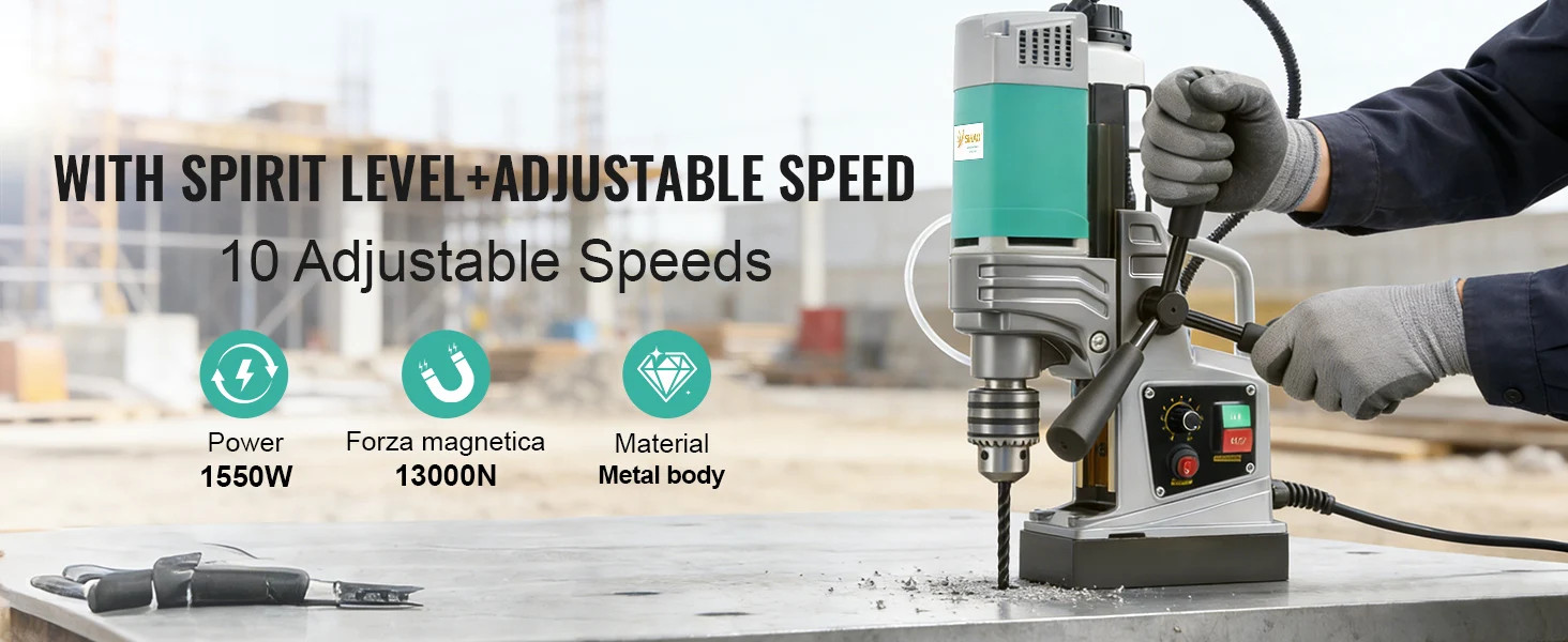 110V 1450W/1550W 1.57/2″ Electric Drilling Magnetic Press Boring Diameter Drill