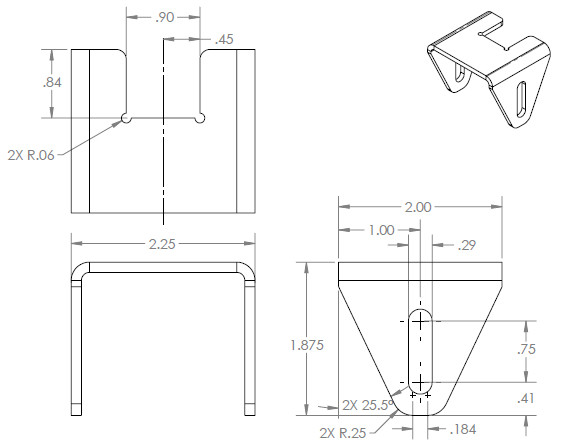 1pk Stainless U-Shaped 6in Bench Grinder Tool Rest (For Baldor and Others)