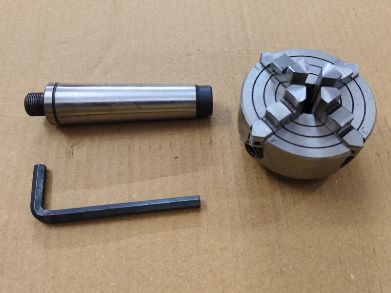 4 Jaw Independent Lathe Chuck Dia. 2-3/4″ 70mm M14X1 MT3 Shank Arbor M12X1.75