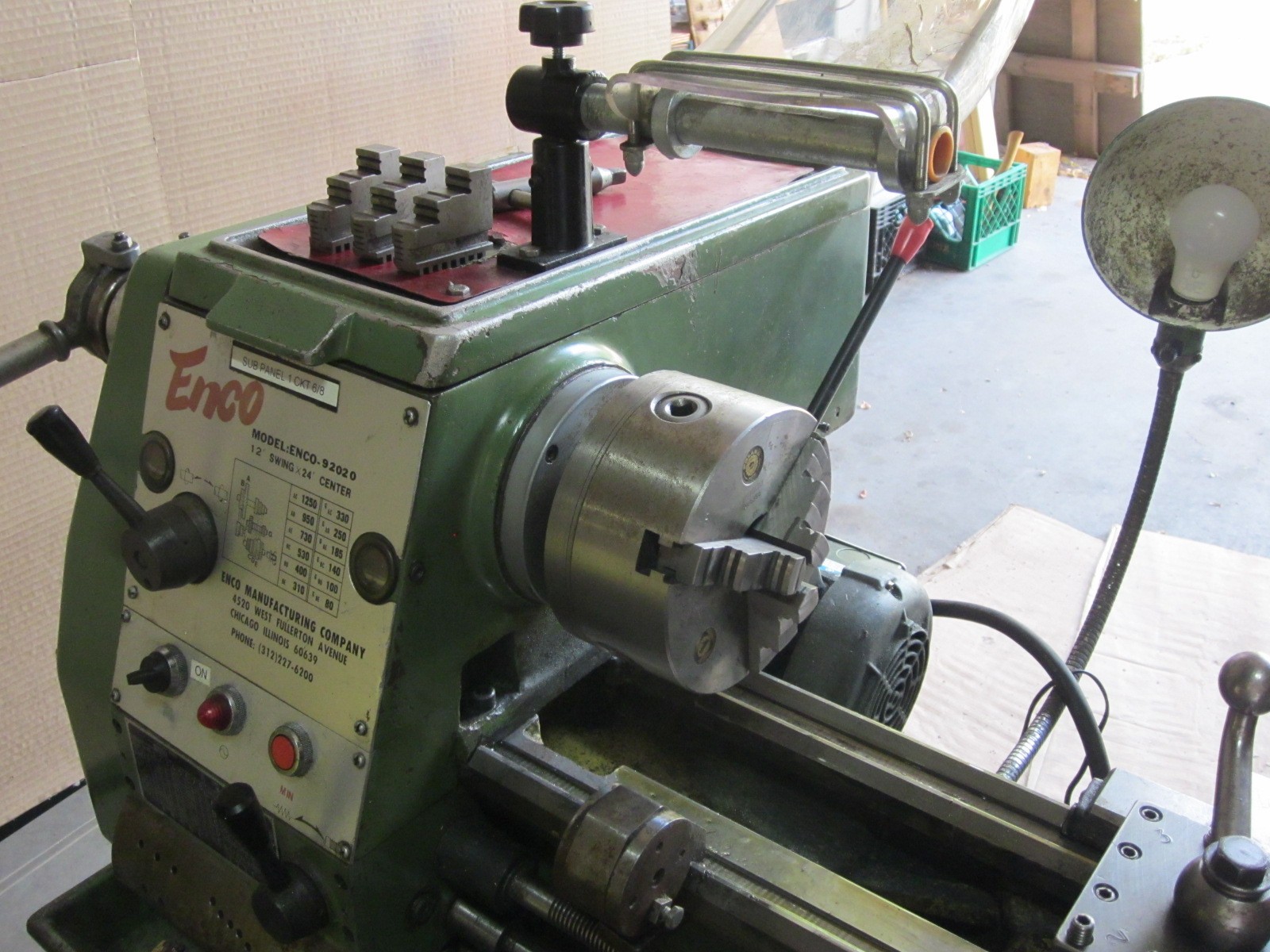 ENCO Toolroom Lathe 12″ X 24″ with powerfeed and threading options
