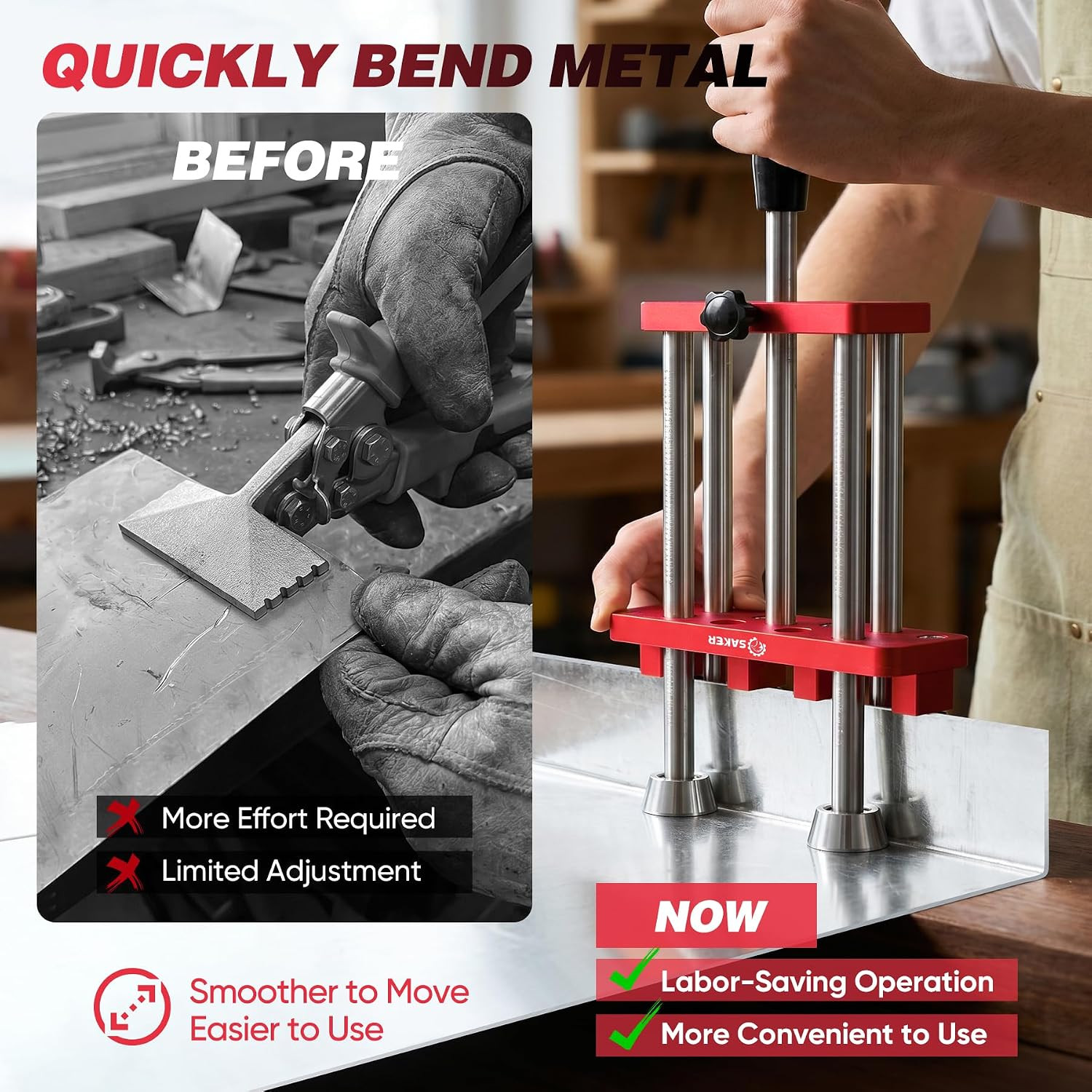 2 Station Sheet Metal Bender, Portable Sheet Metal Roller Tool | 0-100° Bending