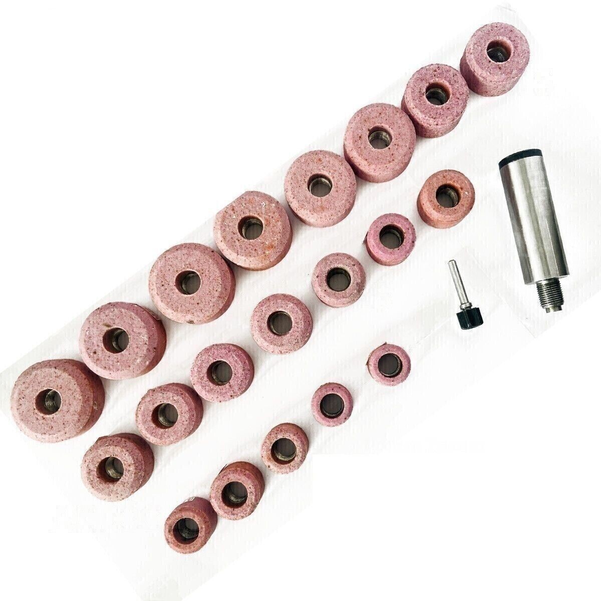 Valve Seat Grinding Stones Set Of 20 Pcs For Black And Decker + Holder 9/16″ IND