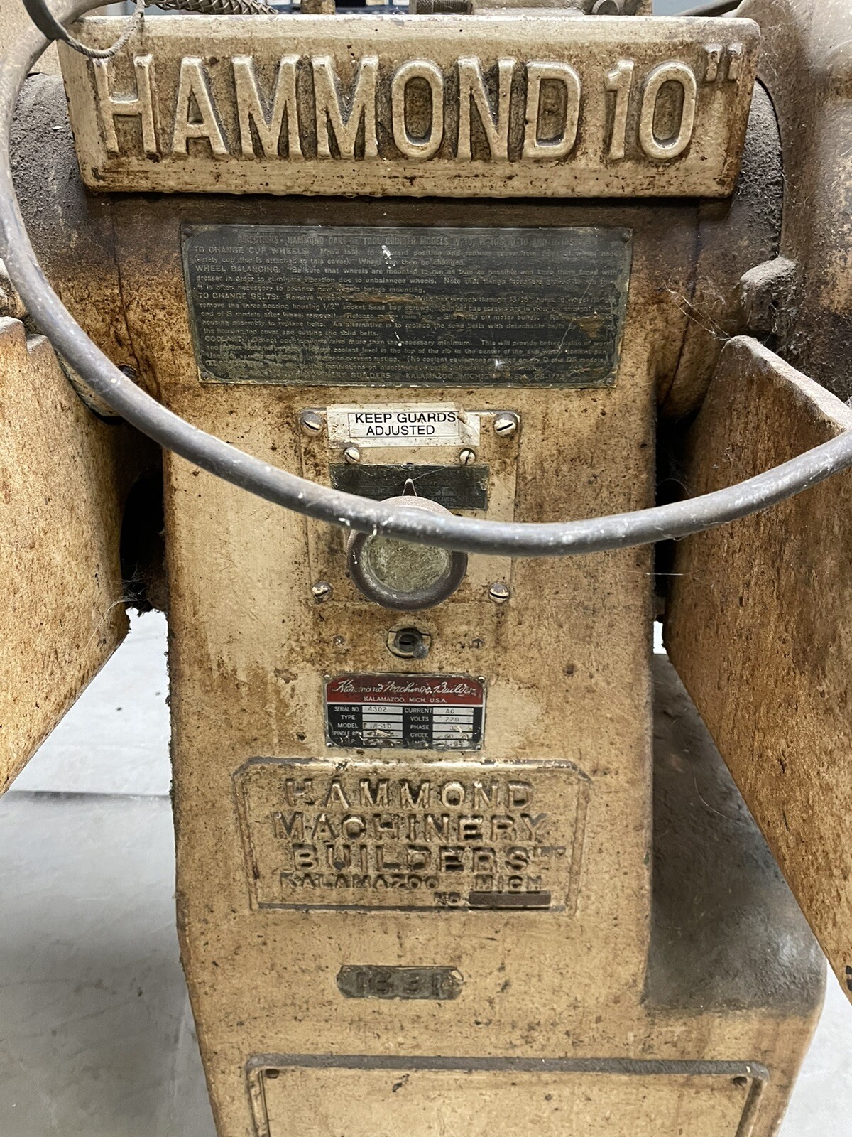 HAMMOND 10″ CARBIDE TOOL GRINDER, MODEL W-10