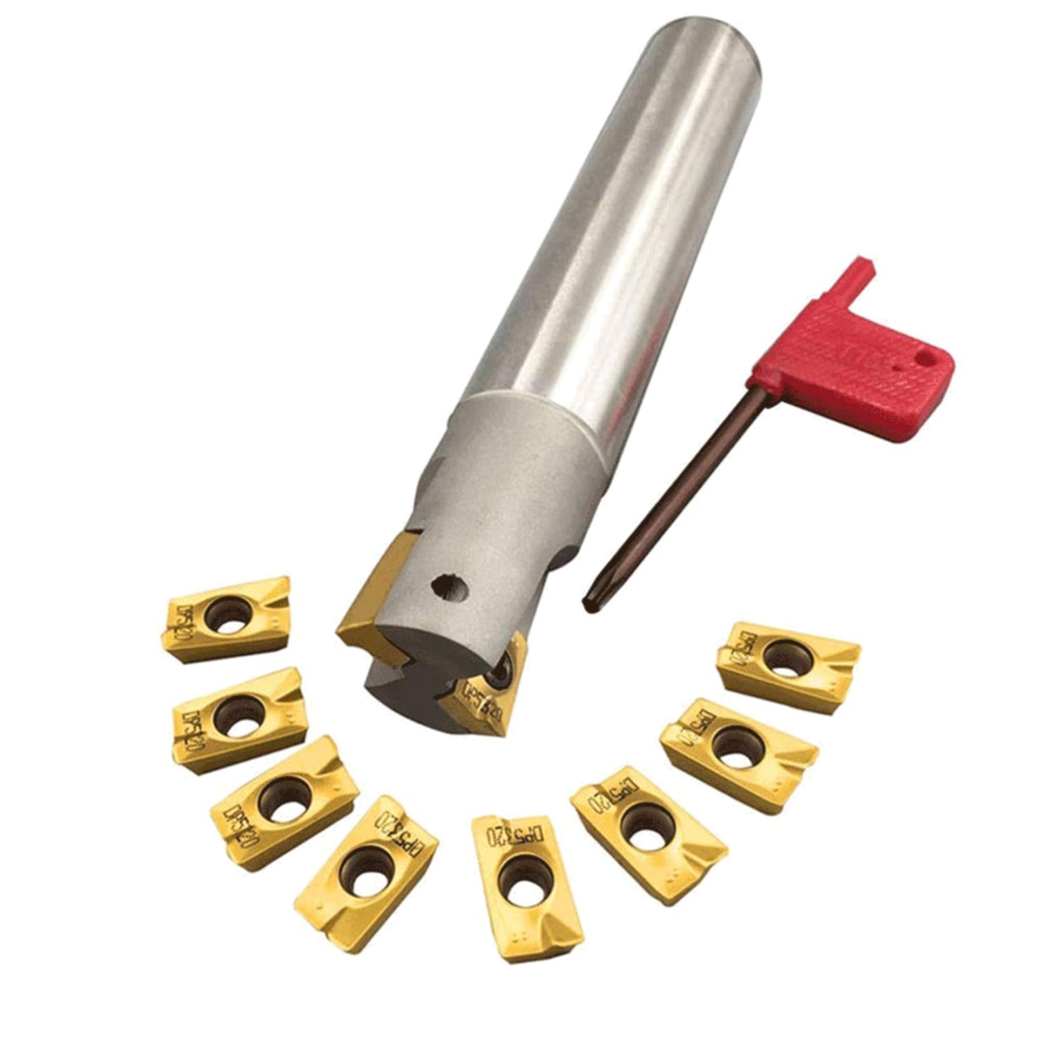 C25-25-150-2T Milling Rod Kit with 10 Titanium Coated Inserts for Steel Milling