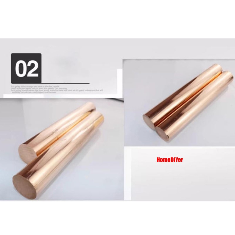 T2 Copper Round Bars Solid Profile Rods Diameter 8mm- 100mm Length 100mm- 300mm