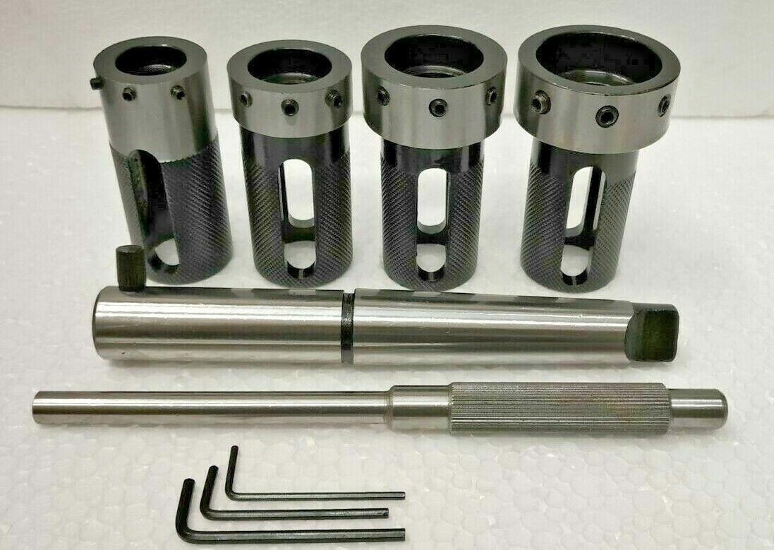 Lathe Tailstock Die Holder Set Of 4 Floating Type MT3 SHANK Holds Metric Die