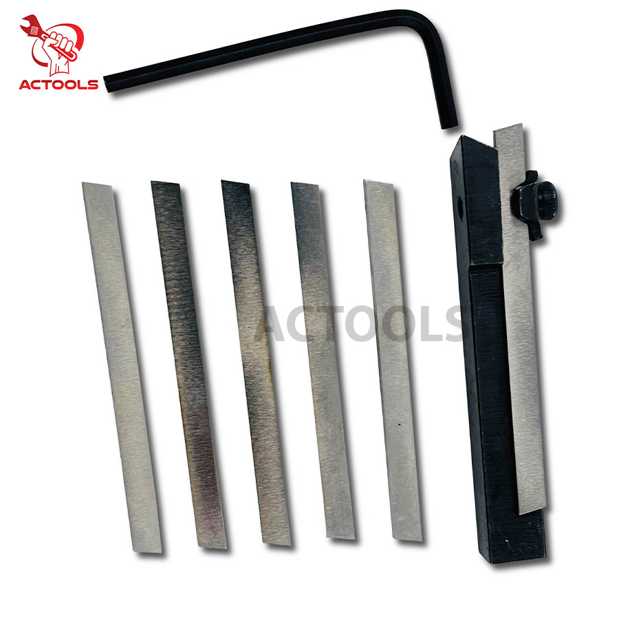 New Mini Parting Tool Cut Off Holder 8mm With 6 Pcs HSS Blades For Mini Lathe