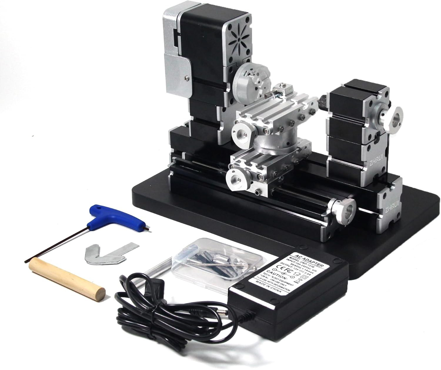 High Power 60W Powerful Mini Metal DIY 4-Axis Rotating Lathe Lathes Machine Tool