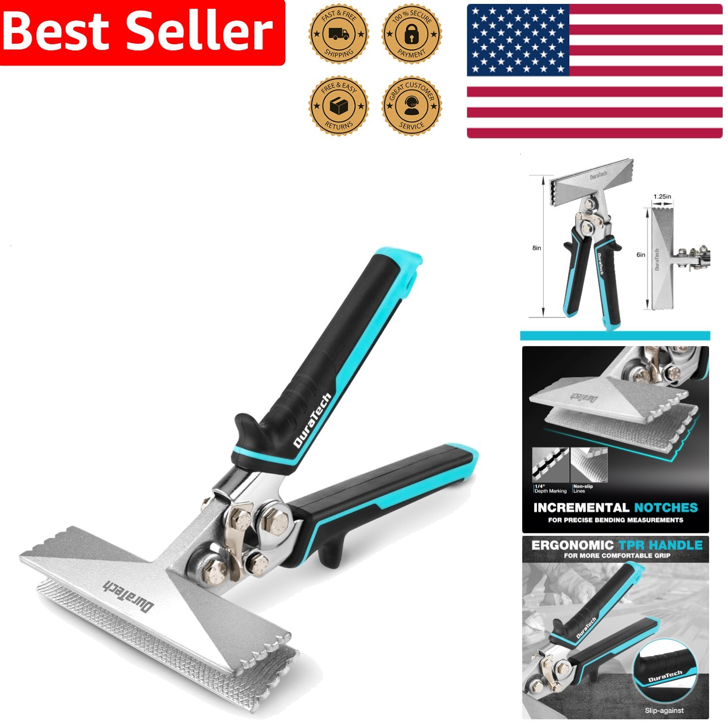 Durable 6 Inch Sheet Metal Bender Hand Tool Straight Jaw Precision Bending