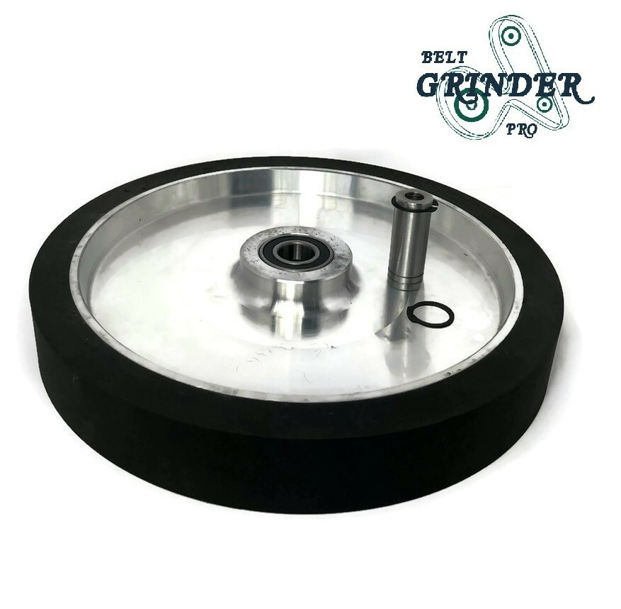 10″ Smooth Black Rubber Contact Wheel Dynamic Balance For Belt Grinder
