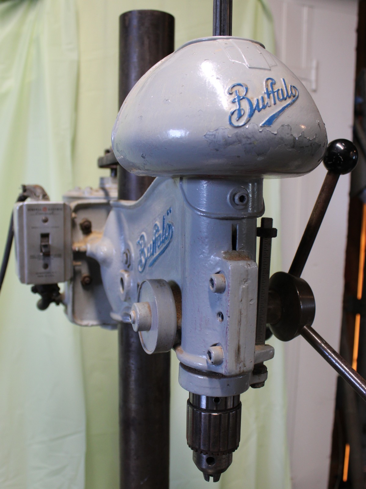 Pre-War INDUSTRIAL Grade BUFFALO FORGE Co. No. 15 Heavy Duty Drill Press w/ Cab