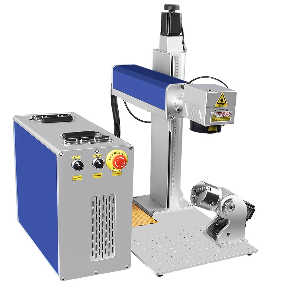 60W Auto Focus JPT MOPA Fiber Laser Marking Engraving Machine Metal Engraver AU