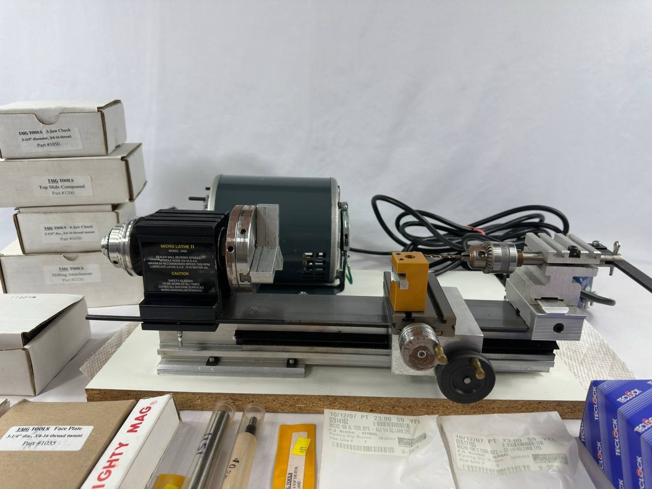 TAIG Micro Lathe II Model 4500 Bench Lathe w/ Accessories