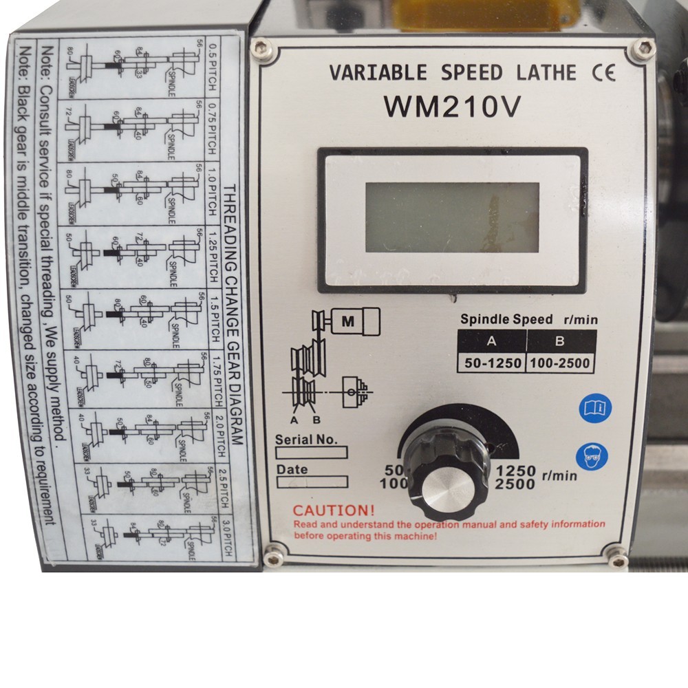 110V WM210V Metric Thread Lathe Precision Metal Brushless Motor Lathe 8″*16″