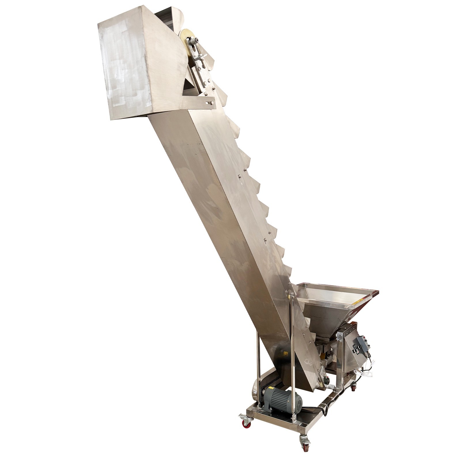 110V Stainless Steel Bucket Conveyor Feeding Machine 6.8ft Flour Feeder