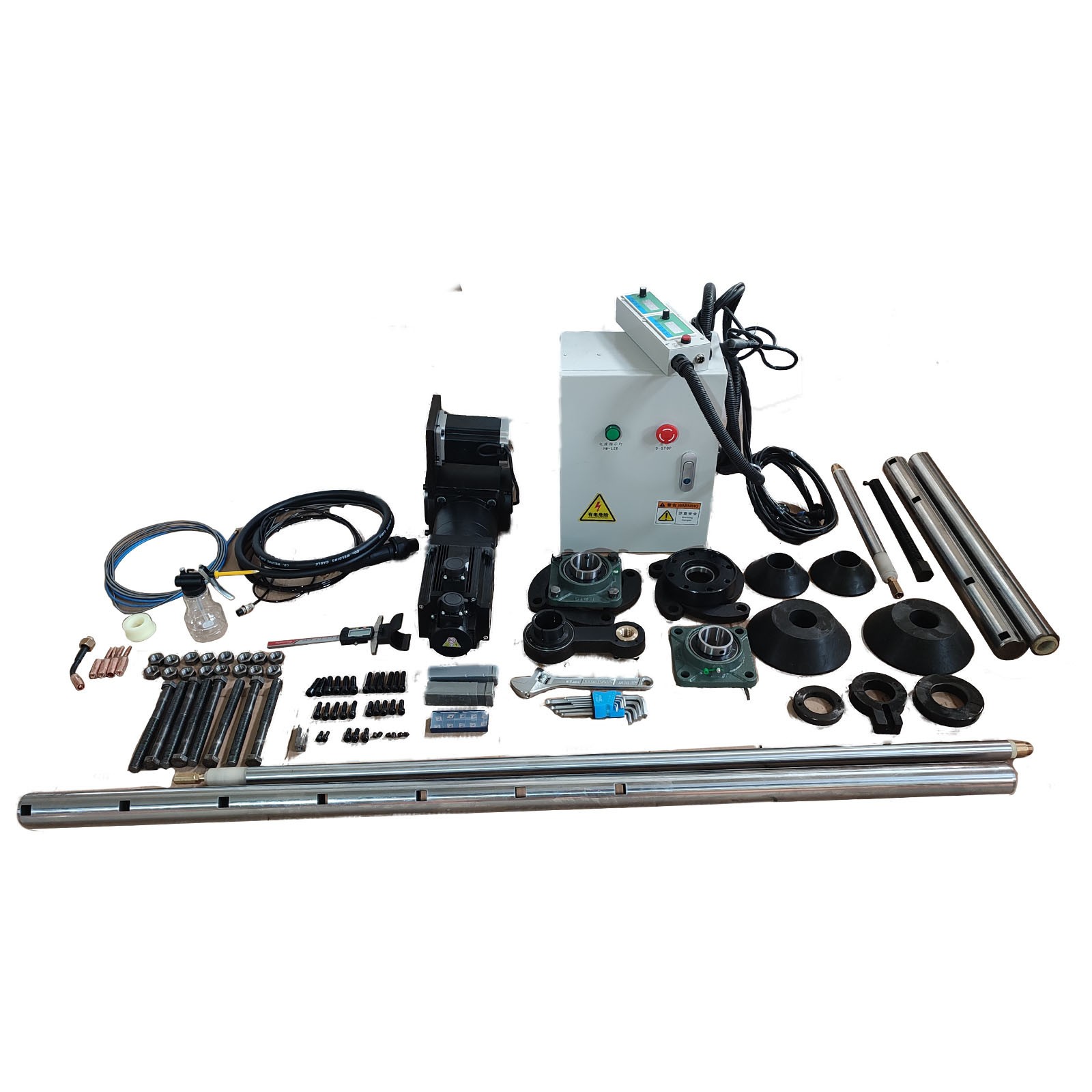 110V Portable Line Boring&Welding Machine Kit w/70T Hydraulic Crawler Pin Press