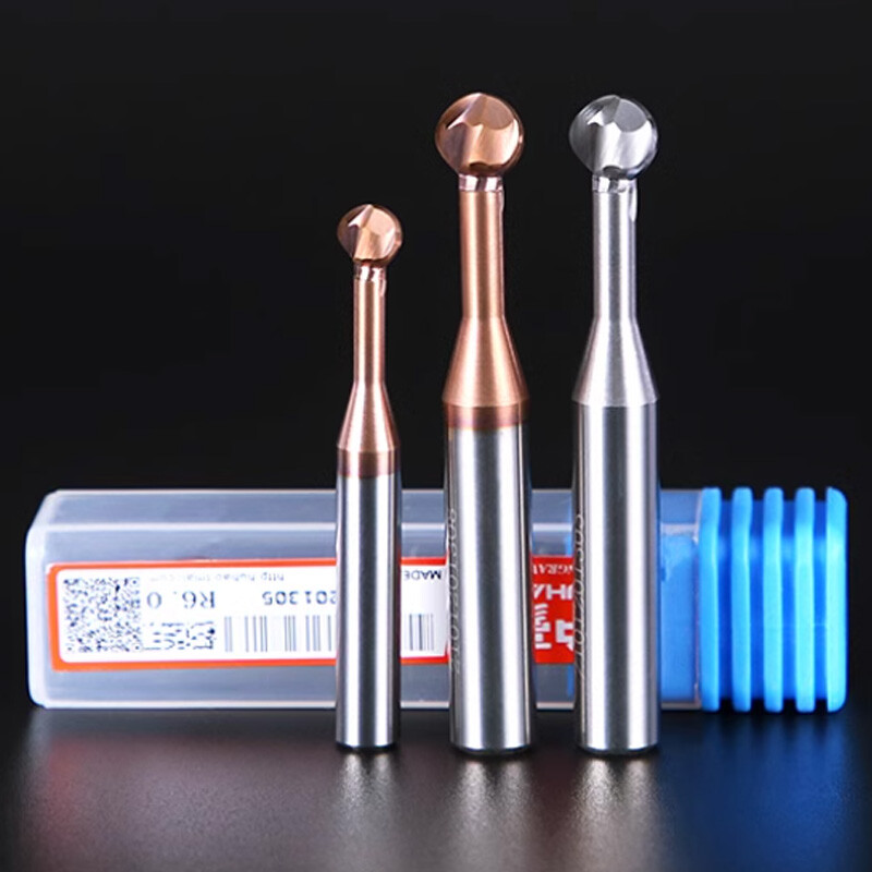 R2mm-R7mm Nano Coated Solid Carbide Ball Nose End Mill Lollipop Cutter CNC Tool