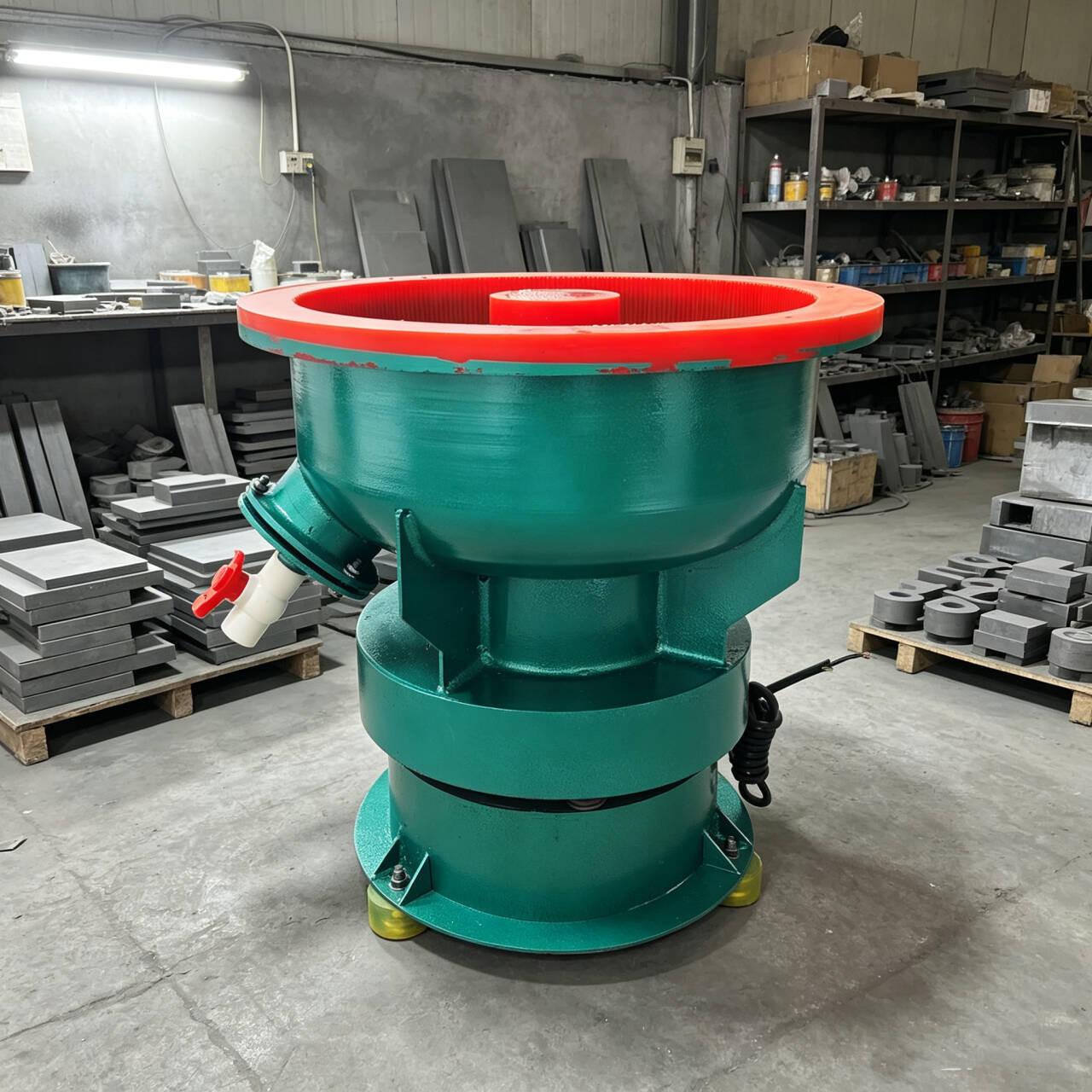 60L Vibration Deburring Polishing Grinding Straight Open Vibratory Tumbler 220V