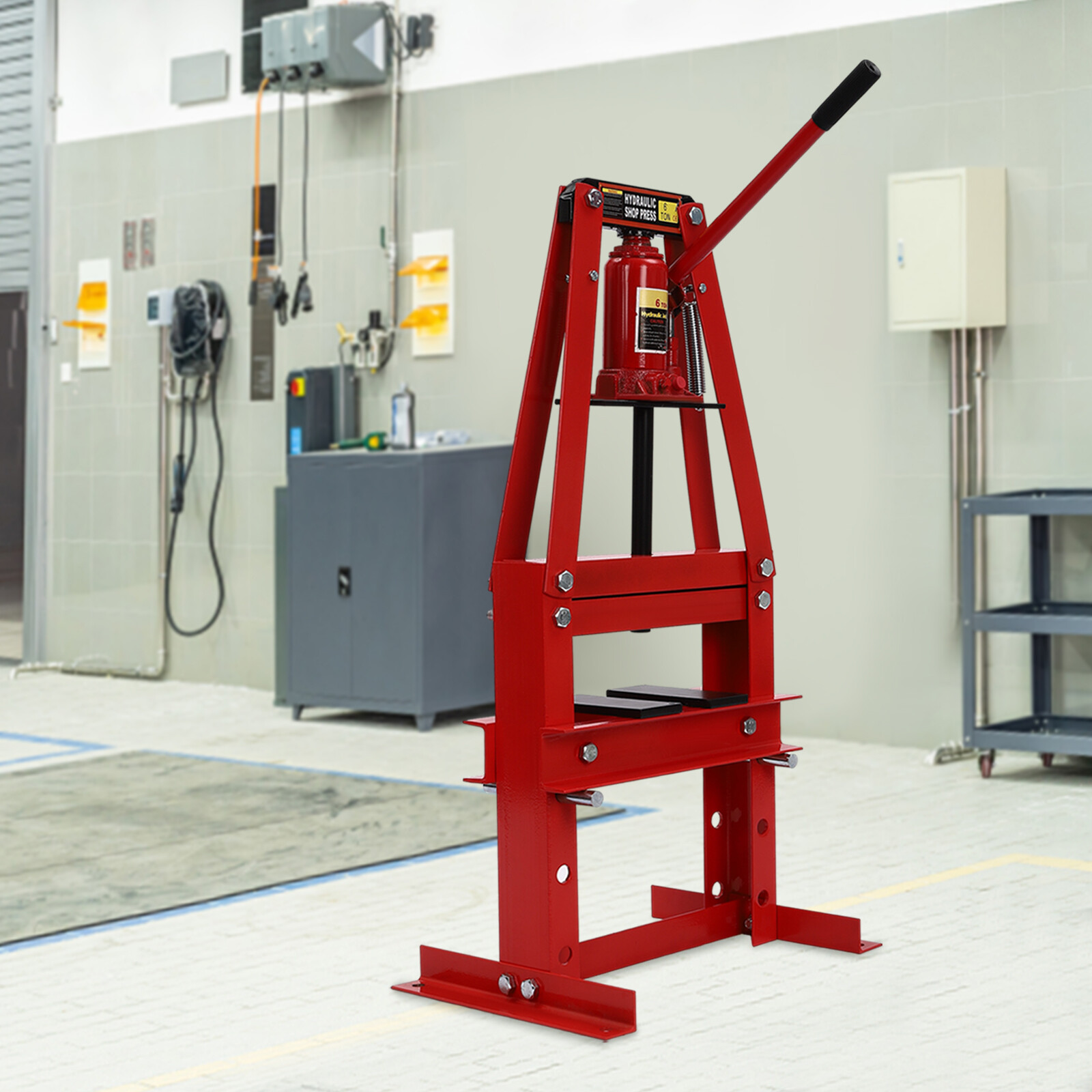 6T Pressure Manual Hydraulic Press Hydraulic Press W/ Fixing Hole & Press Plate