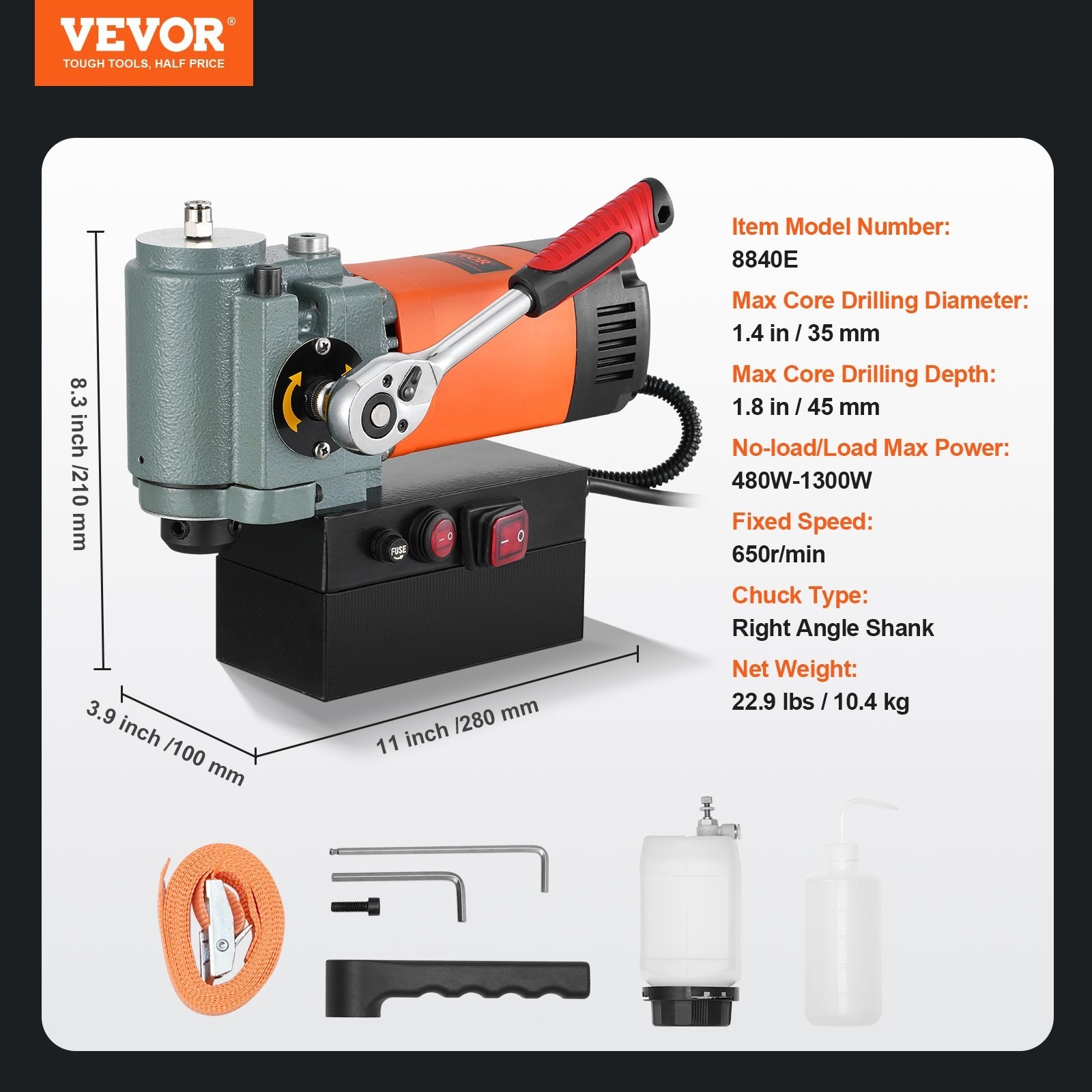 VEVOR Magnetic Drill Press 8840 E Low Profile Mag Drill Light Weight Portable