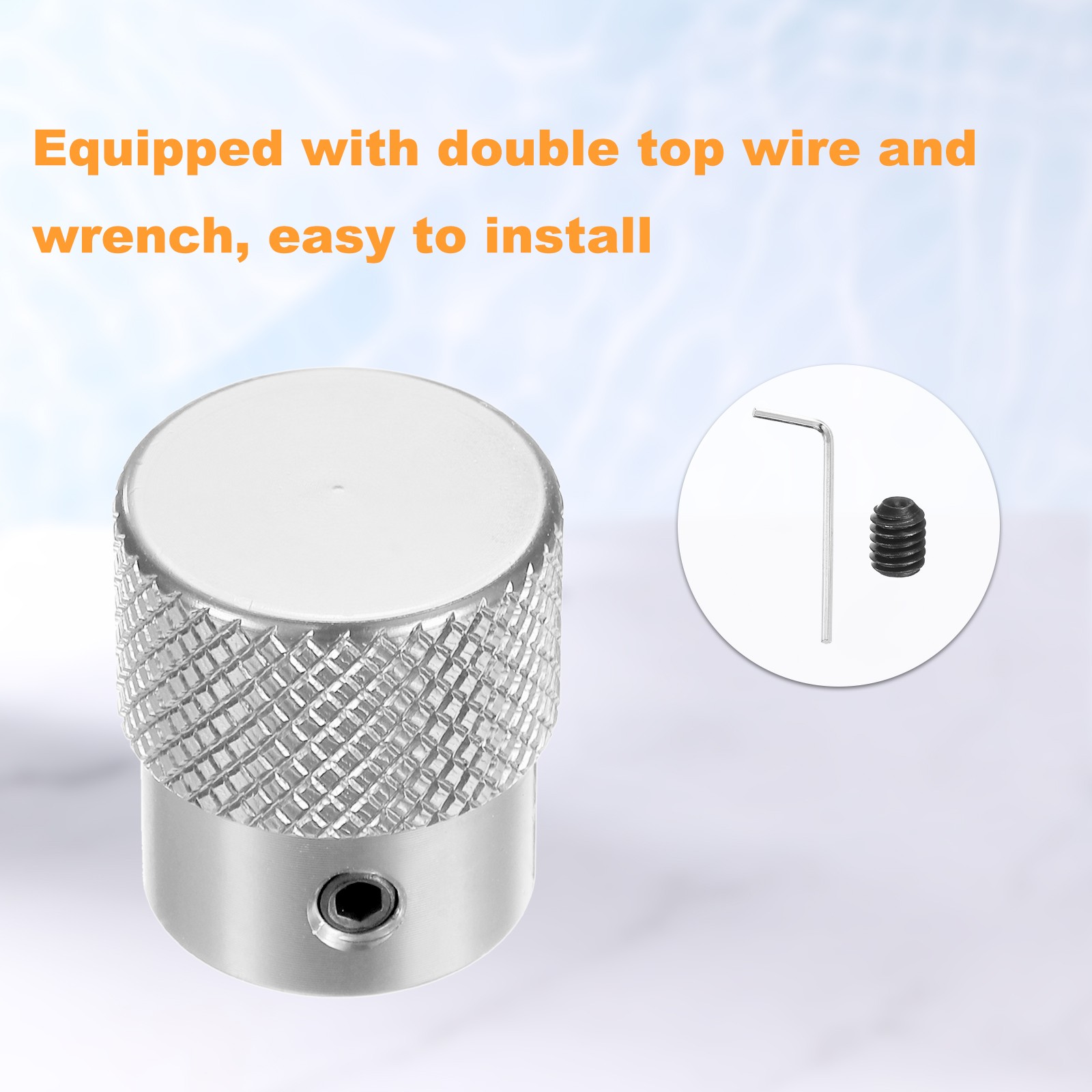 Anodization Aluminum Alloy Handwheel 4mm Bore 20mm OD Knurled Knob with Wrench