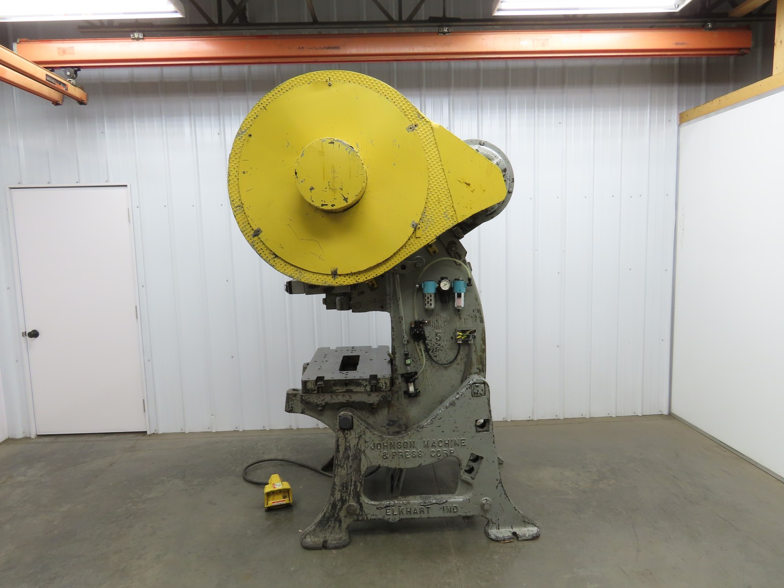 Johnson No 5 Mechanical OBI Punch Press 50 Ton 4″ Stroke 10″ Throat Bad Motor